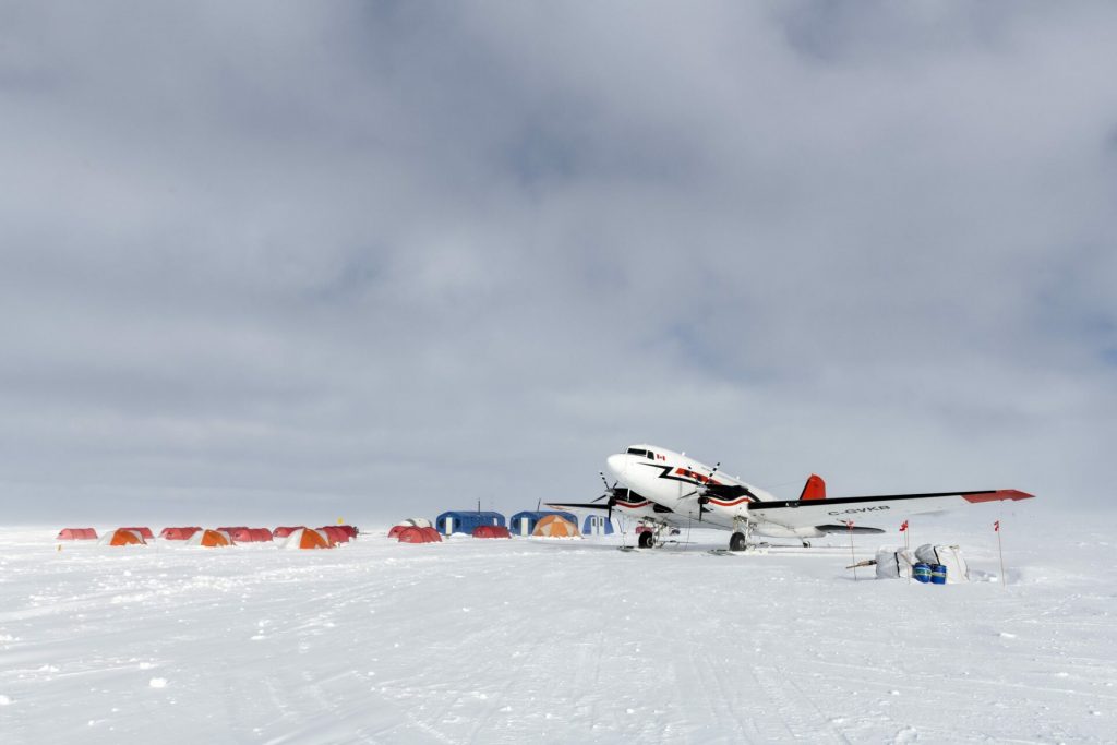 Antarctica flight plane parked