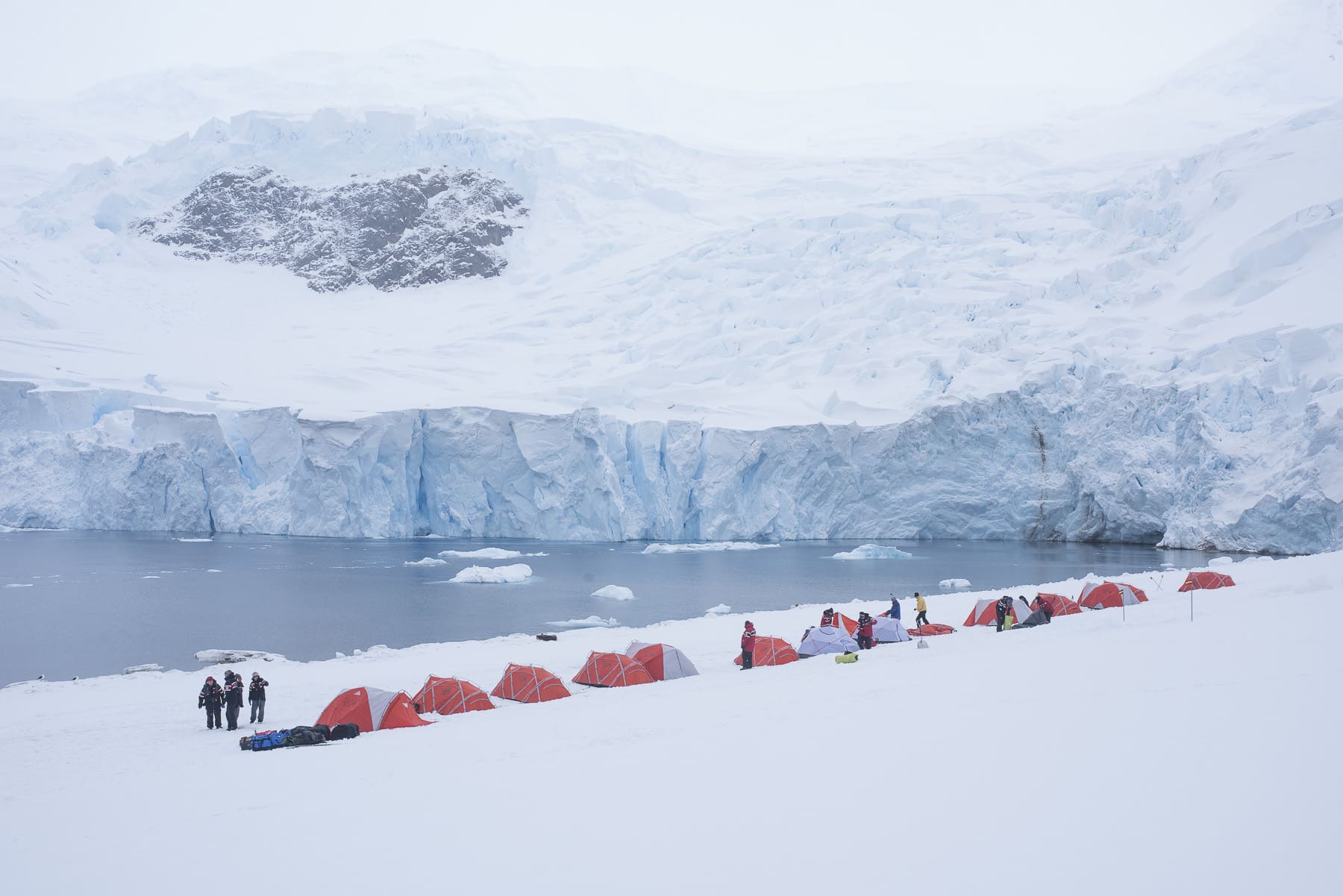Camping tents on Antarctica